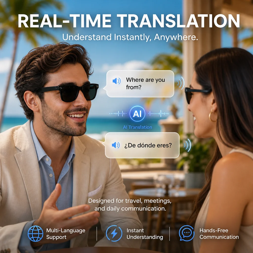 2026 New AI camera glasses 8MP - Audio Music Voice review and price