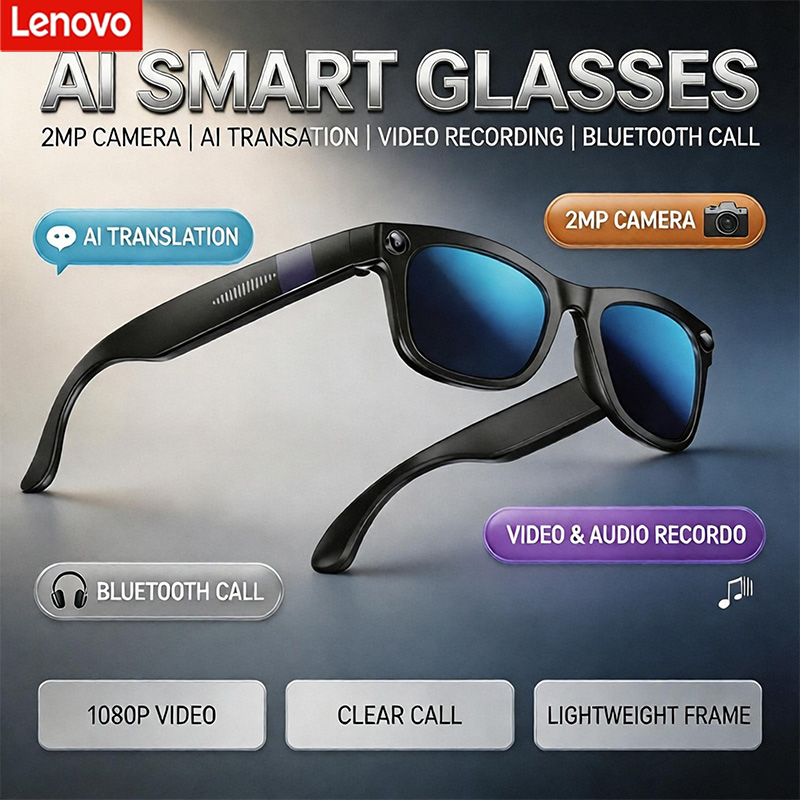 Lenovo AI Bluetooth Smart Glas - Audio Music Voice review and price