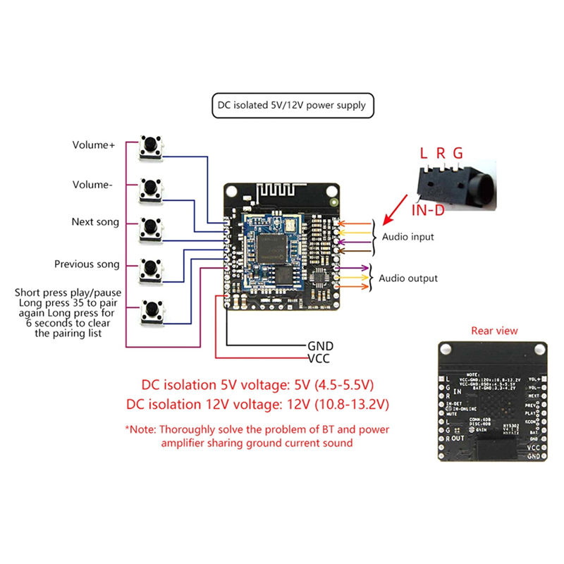 FULL-DC 5V/12V Bluetooth Music - Audio Music Add review and price