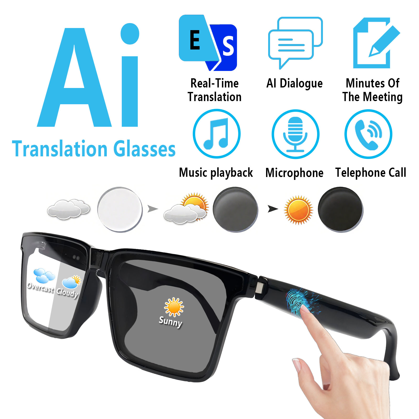 Smart Audio Glasses with Real- - Audio Music Voice review and price