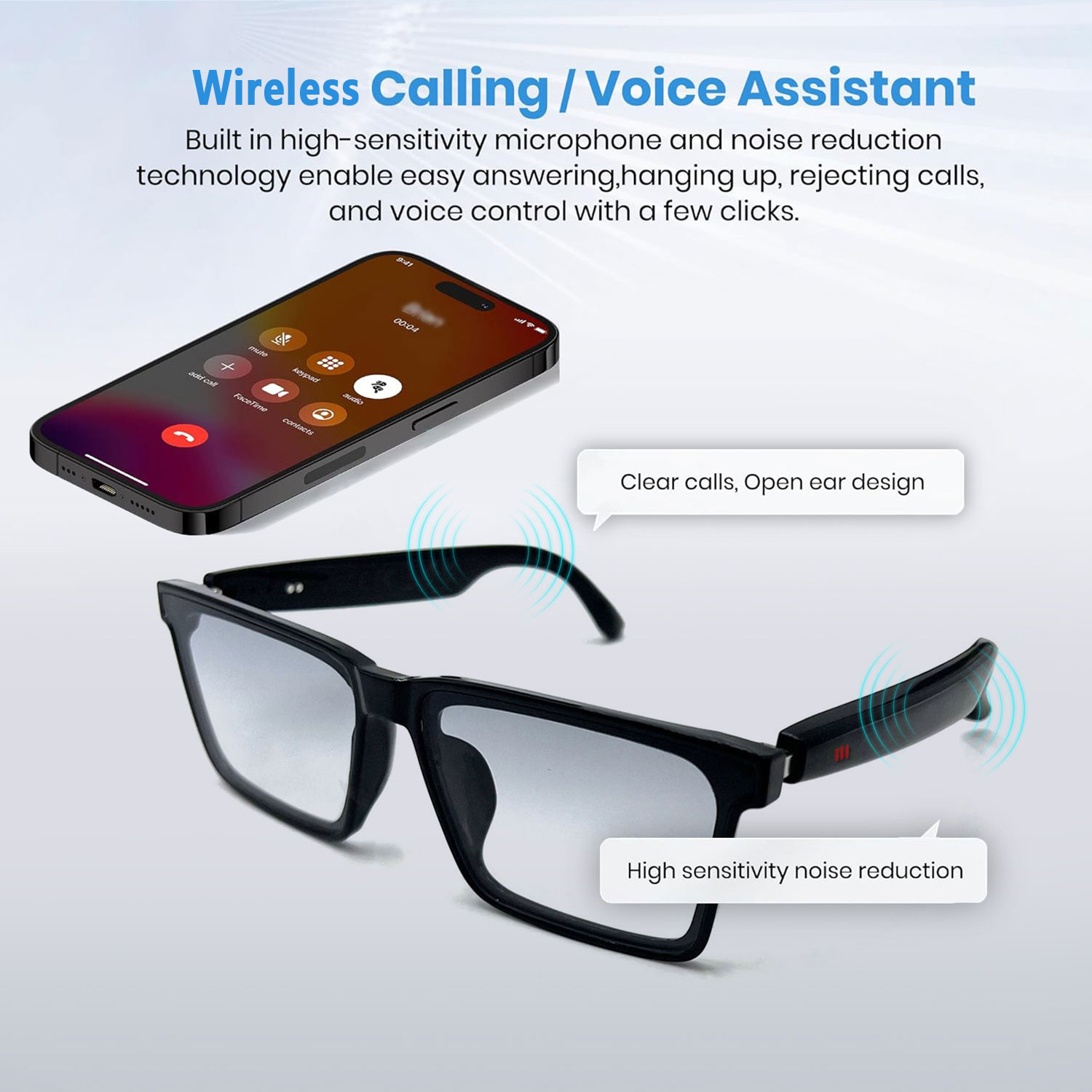 Smart Audio Glasses with Real- - Audio Music Voice review and price