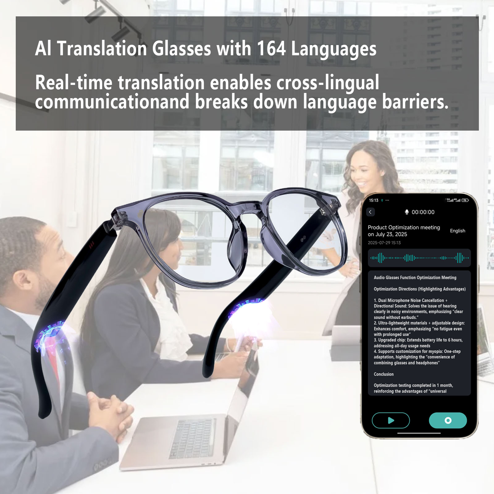 Smart Audio Glasses, Real-Time - Audio Music Voice review and price