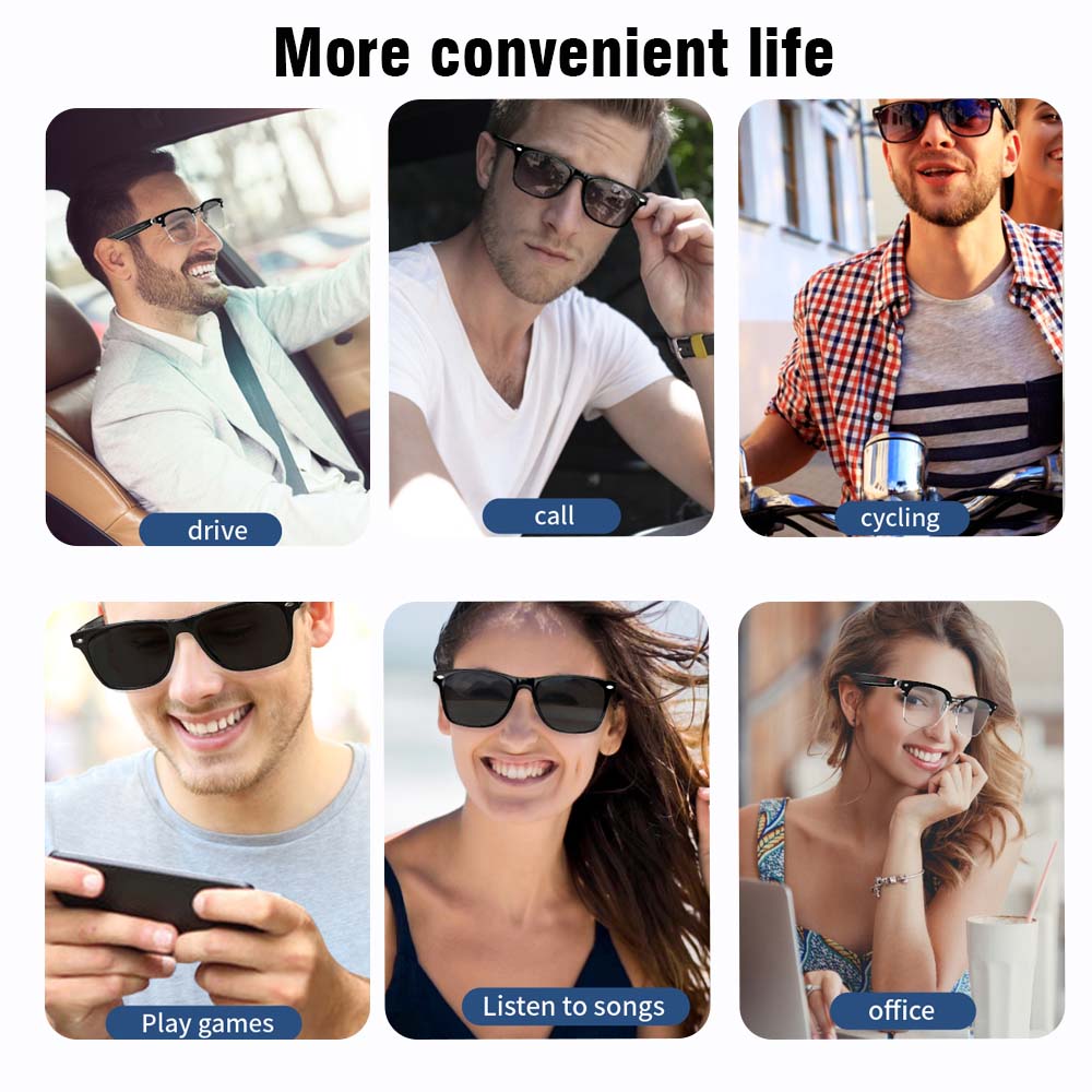 SENBONO E13 Smart Glasses:Blue - Audio Music Voice review and price